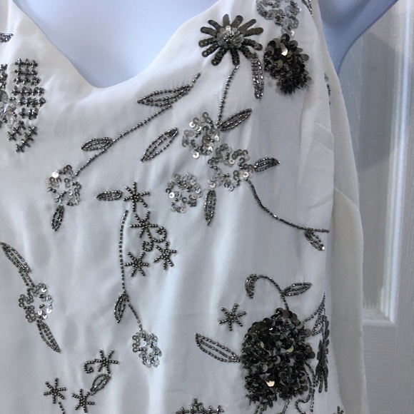 WHBM V-Neck Beaded Top - Picture 4 of 8